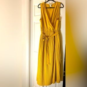 Target Yellow Surplice dress with pleats